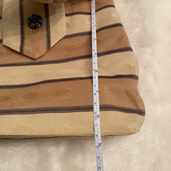 Retro Striped Fabric Bag with Jewel Embellishment - Picture 7 of 7